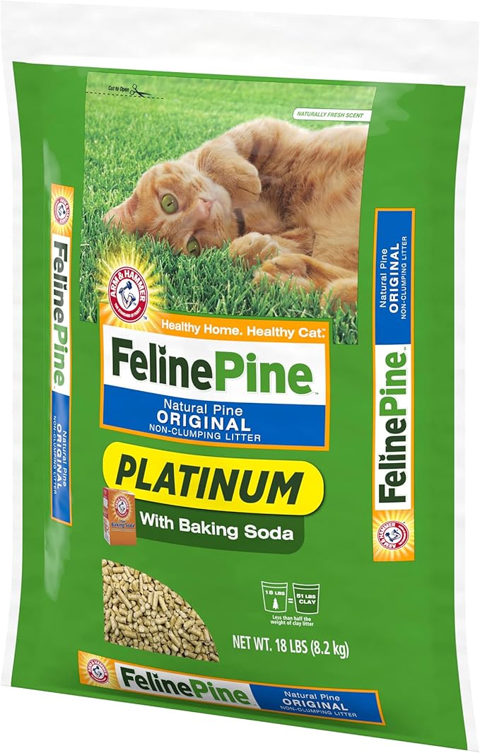 Feline Pine Platinum Non-Clumping Cat Litter 18lb. (Pack of 2)