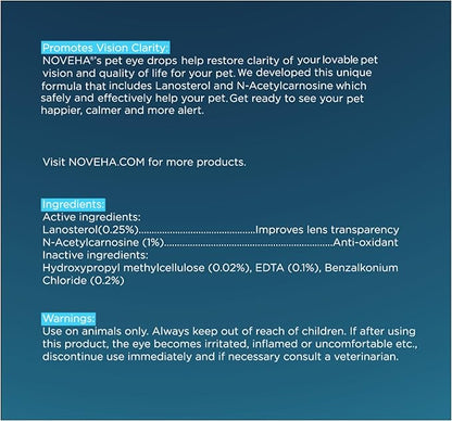 NOVEHA Pet Drops | Advanced Lanosterol Solution + NAC (2 x 10 mL)