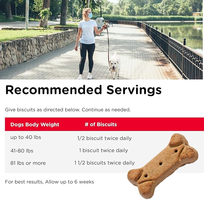 Nutri-Vet Hip & Joint Biscuits for Dogs, Dog Hip & Joint Supplement, Functional Treat, Large Sized Biscuit, 300mg of Glucosamine, 4 lb Bag