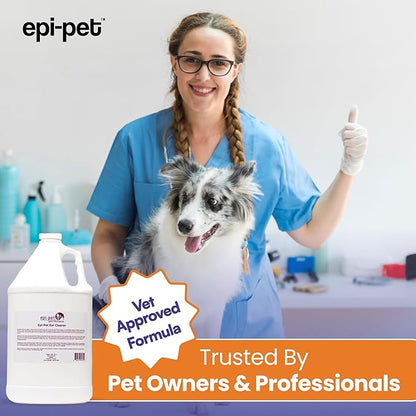 Dog & Cat Ear Cleaner Solution with Aloe Vera & Tea Tree Oil – Removes Itchy Ear Wax, Debris, Odor – Ears Wash, Drops & Flush for Pets, Dog Ears Cleaning, Cat Cleaner, 2 Gallons