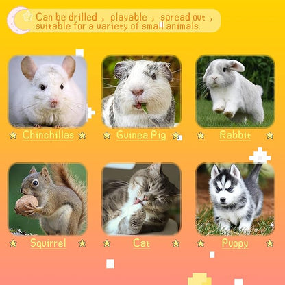 BWOGUE Bunny Tunnel Bed, 2-in-1 Collapsible Tunnel Tubes Toys with Removable Mat Hideout for Cats Kittens Rabbits Guinea Pigs Kitty