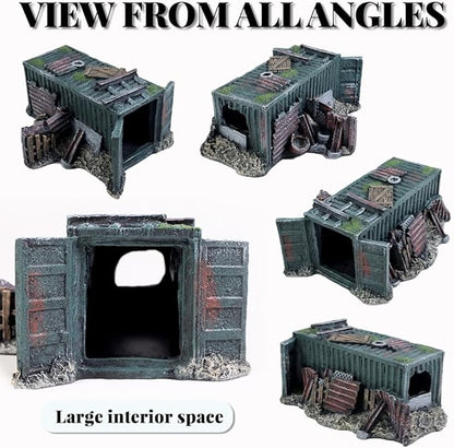 Fish Tank Decorations Container Aquarium Decor Sunken Ruins Betta Fish Tank Accessories witth Big Hole for Fish Sleep Rest Hide and Play