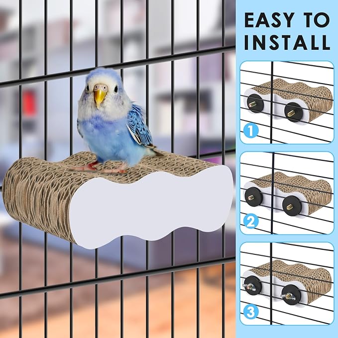 KATUMO Bird Perch Conure Cage Stand Parakeet Shredder Foraging Toys Cockatiel Platform for Small Parrots Conure Cockatiel Lovebird Parrotlet Finch