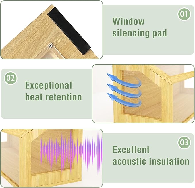 48" Large Hamster Cage, Chewproof Gerbil Cages and Habitats, Openable Top Roof Window with Silencing Pad, Wooden Guinea Pig Cage for Small Animals, Dwarf and Syrian Hamster, 48 x 20 x 20 Inches