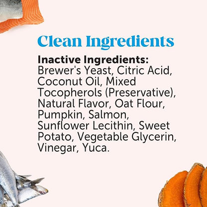 Omega Skin Health Chews for Dogs, Alaskan Salmon Oil, Omega-3 Fish Oil, Krill, Spirulina, Omega-3s, Healthy Skin & Coat, Itchy Skin, Dog Allergies, May Reduce Shedding (90 Count)