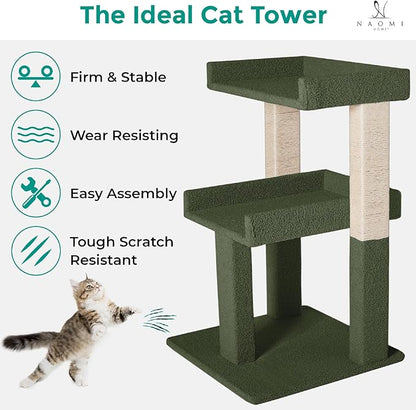 Lulu Large Cat Tower Green