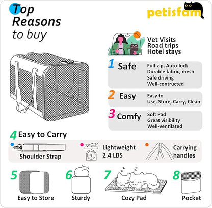 petisfam Large Cat Carrier with Privacy Flaps for Nervous and Sensitive Cats