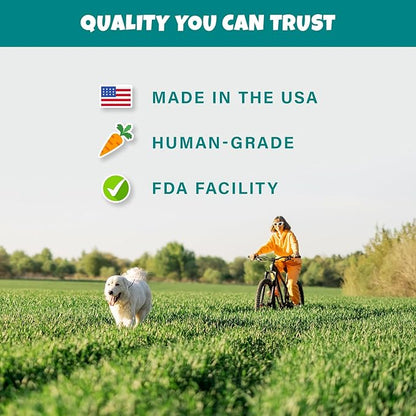 Plant-Based Pumpkin Dog Treats - Pumpkin, Carrot, Apple, and Blueberry Soft & Chewy - Vegetarian, Vegan Dog Treats with Organic Ingredients - Low-Protein, Hypoallergenic, Gluten-Free