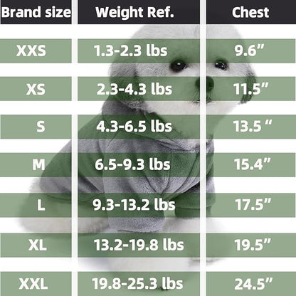 FabriCastle Dog Hoodie Sweater for Small Dogs Boy and Girl, Dog Clothes XS XXS Puppy Sweatshirt, Pet Outfit, Cat Clothing Super Soft Warm Snap On Closure (Dark Green, Medium)