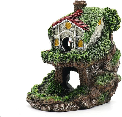 Aquarium Decor Hideaway Cave, Betta Fish Tank House Accessories for Amphibians, Goldfish, Shrimp, Conch