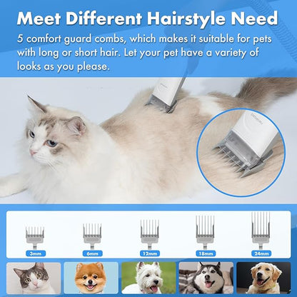 Neakasa P2 Pro Dog Cat Grooming Brush, Strong Vacuum Suction, 2L Large Capacity, Clippers Professional, Dog Grooming Kit for Thick Short Long Hair, Silent