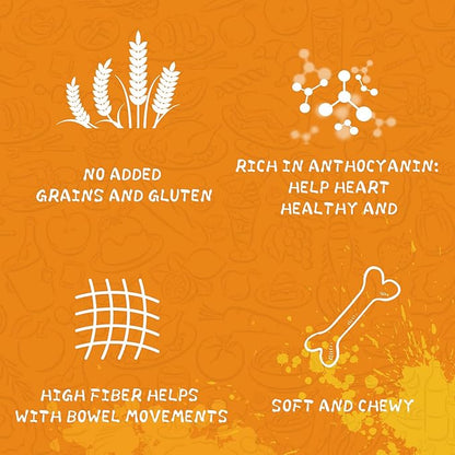 Chicken Sweet Potato Dog Treats, Double Sweet Potato Chews with Taurine, Healthy Pet Snacks for Small Medium Large Dogs, 12.5 oz