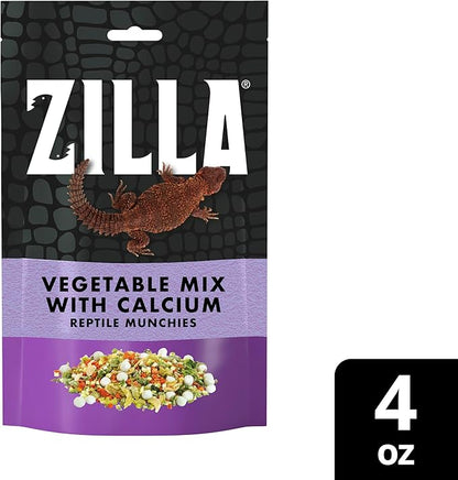 Zilla Reptile Food Munchies Vegetable Mix With Calcium, 4-Ounce