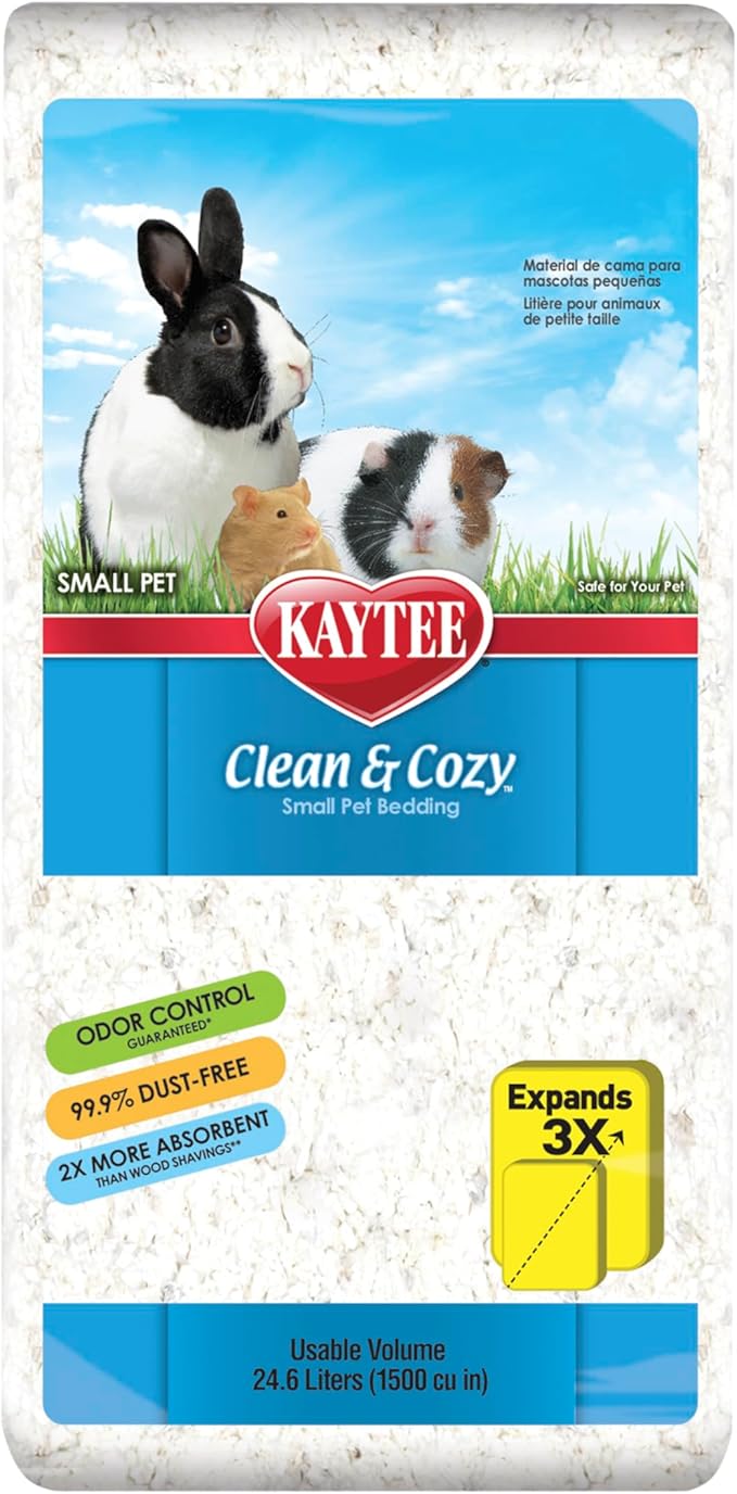 Kaytee Clean & Cozy White Paper Bedding, Made for Small Animals, 24.6 Liters