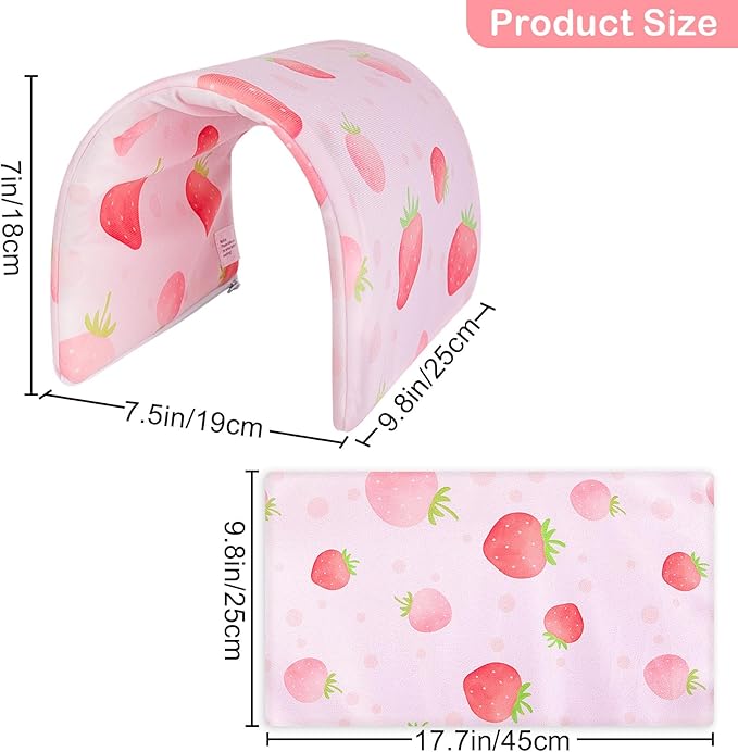 Bienbee Guinea Pig Tunnel, Pink Strawberry, Washable Rabbit Hideout & Bunny House, Modern Animal Tune for Indoor Use, Small Animal, 17.7 x 9.8 inches