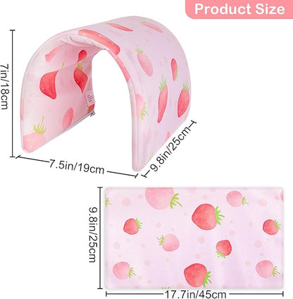 Bienbee Guinea Pig Tunnel, Pink Strawberry, Washable Rabbit Hideout & Bunny House, Modern Animal Tune for Indoor Use, Small Animal, 17.7 x 9.8 inches