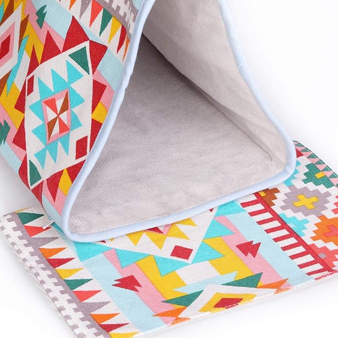 KINTOR Bird Nest Snuggle Hut,Parrot Habitat Cave Hanging Tent for Small Medium Parrots Budgies Eclectus Parakeet Cockatiels Lovebird African Grey (Pink Ethnic, M)