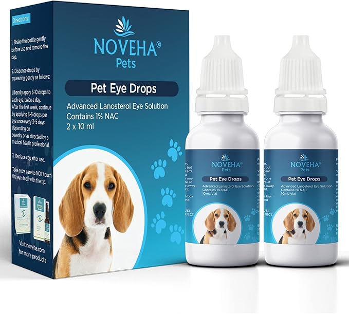 NOVEHA Pet Drops | Advanced Lanosterol Solution + NAC (2 x 10 mL)
