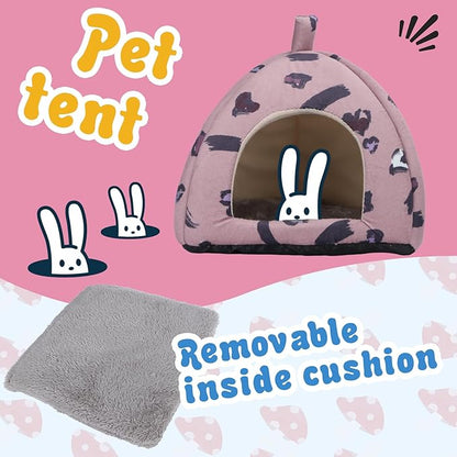 2-Pack Guinea Pig Hideout with Tunnel for Small Animals(Guinea Pig Bedding Warm & Lightweight, Easy to Clean)