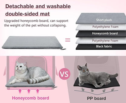 Pecute Cat Backpack Carrier, Expandable Cat Carrier Backpack with Breathable Mesh, Pet Carrier Backpack for Cats Small Dogs Puppies, Dog Backpack Carrier Great for Travel Hiking Camping Outdoor