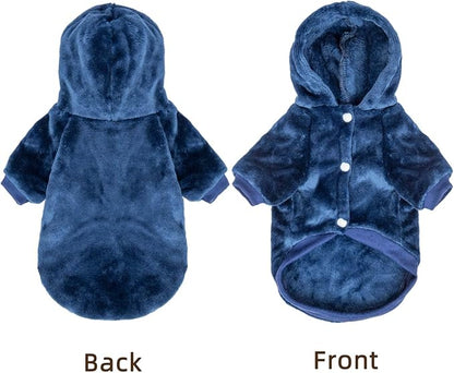 FabriCastle Dog Hoodie Sweater for Small Dogs Boy and Girl, Dog Clothes XS XXS Puppy Sweatshirt, Pet Outfit, Cat Clothing Super Soft Warm Snap On Closure (Navy, X-Small)