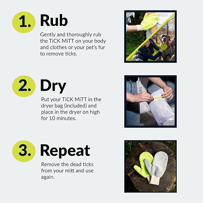 Pink Tick Removal Glove for Pets & People: Gently Remove Ticks with Ease - Chemical-Free, Durable, Portable Tick Management Tool for Outdoor Adventures & Everyday Use