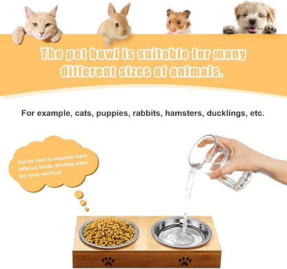 12 PCS Stainless Steel Cat Bowl - Shallow Wide Flat Cats Food Bowls,Metal Kitten Dishes Whisker Friendly Fatigue Relief,Replacement Basic Kitty Plates for Elevated Stand,Dishwasher Safe…