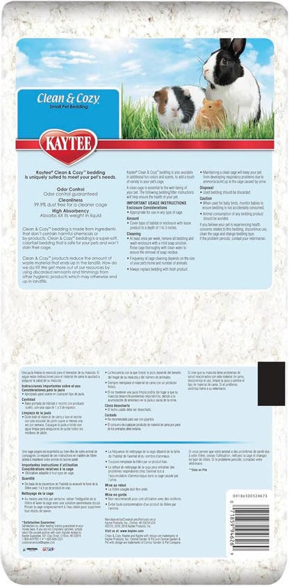 Kaytee Clean & Cozy White Paper Bedding, Made for Small Animals, 24.6 Liters