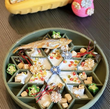 OHMO Slow Feeder Dog Bowls(Camo Green, 7.3") for Medium Small Large Breeds,Non-Slip Slow Feeder Cat Bowl with Suction Cup, Durable Food-Grade Silicone, Anti-Chocking and Anti-Bloat