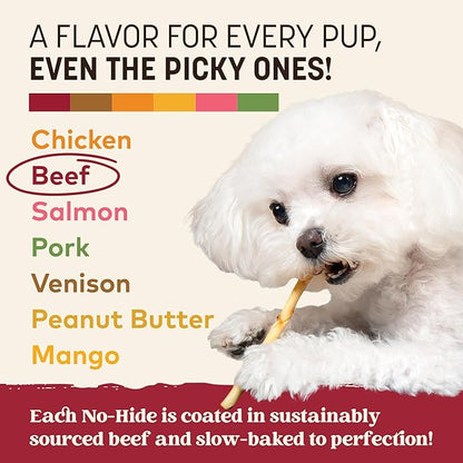 Earth Animal No-Hide Stix Beef Recipe Natural Rawhide Alternative Dog & Cat Chews - 20 Count Value Pack