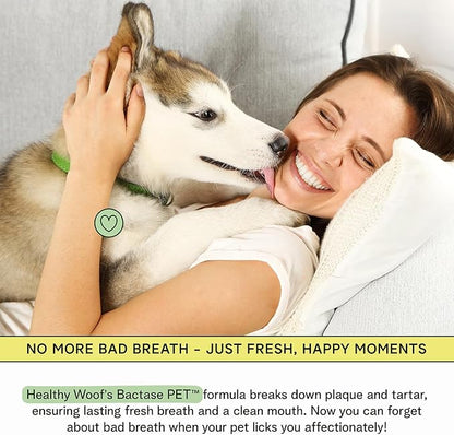 Dental Powder for Dogs - Complete Oral Care Bone Broth, Dog Teeth Cleaning Powder, Tartar Remover, Fresh Breath, Sensitive Stomach Support, No Brush Dental Care, 4.2 oz, 60 Scoops