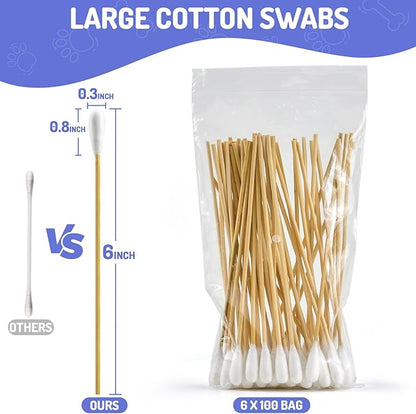 600pcs Professional Dog Ear Swabs, Specially Designed for Dogs