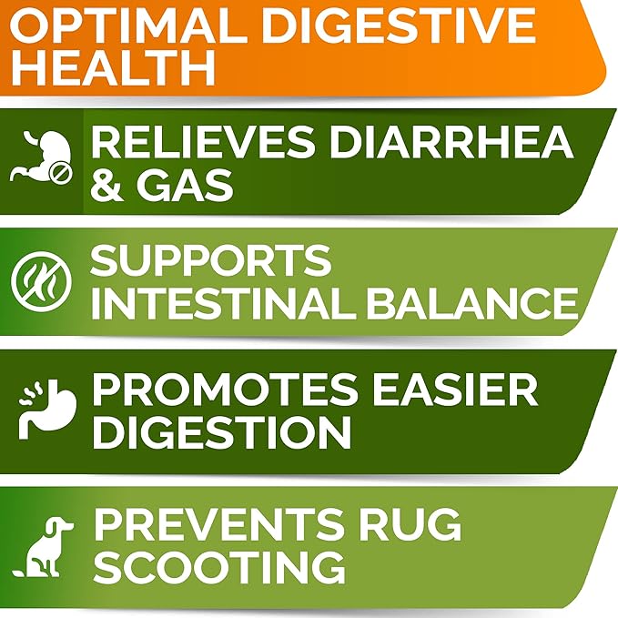 STRELLALAB Vet Strength Dog Probiotics Treats - 1 Billion CFU + Digestive Enzymes + Prebiotics - Chewable Fiber Supplement w/Pumpkin - Allergy, Diarrhea, Gas, Constipation, Upset Stomach Relief