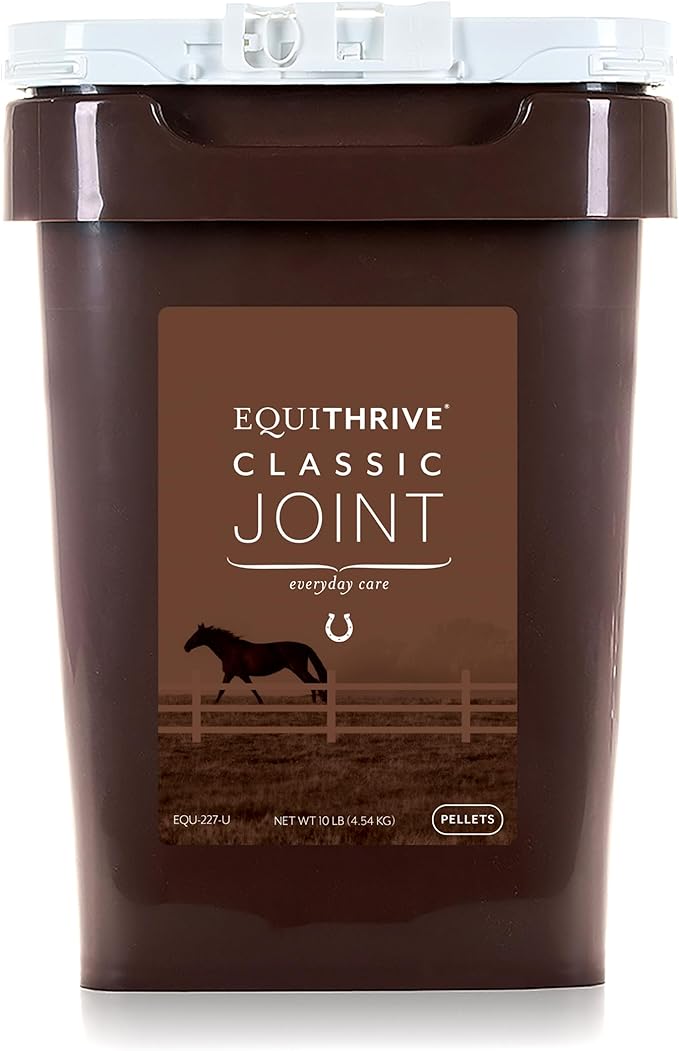 Equithrive Classic Joint Supplement Pellets with Glucosamine, Chondroitin, Hyaluronic Acid and MSM for Horses and Senior Horses, 10 lbs