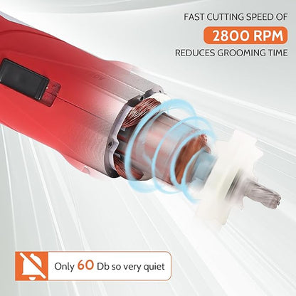 DUCKBOY Cordless Horse Clipper, Rechargeable Battery Powered Animals Shears Grooming Tools for Shaving Fur Wool Tool, Large Livestocks, Llamas, Cattle, Alpacas, Thick Coat Animals Trimmer