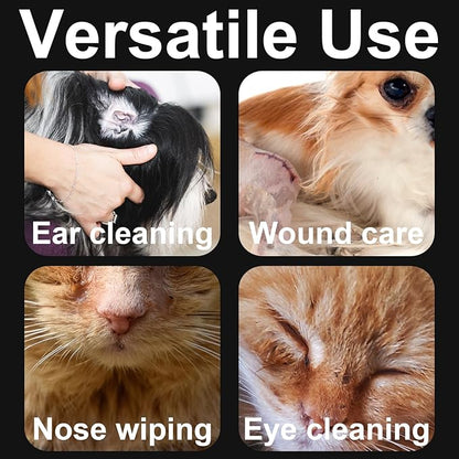 100 Pcs Long Cotton Swab for Dogs Ears – 6-Inch Long Cotton Swab with Bamboo Handle for Dog Ear Cleaning, Pet Wound Care, Makeup Touch Ups, Craft Projects, and Cleaning Electronics