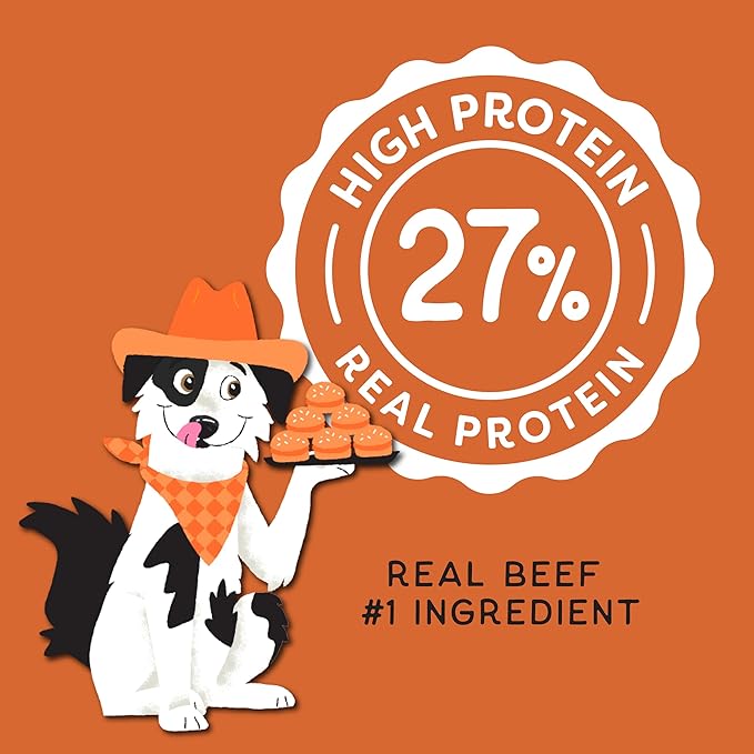 Soft Dog Treats for Digestive Support/Gut Health & Training Snacks Made with Pumpkin, Oat Fiber & Vinegar - Beef Sliders - 16 oz