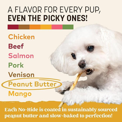 Earth Animal No-Hide Stix Peanut Butter Recipe Natural Rawhide Alternative Dog & Cat Chews - 80 Count Extra Value Pack