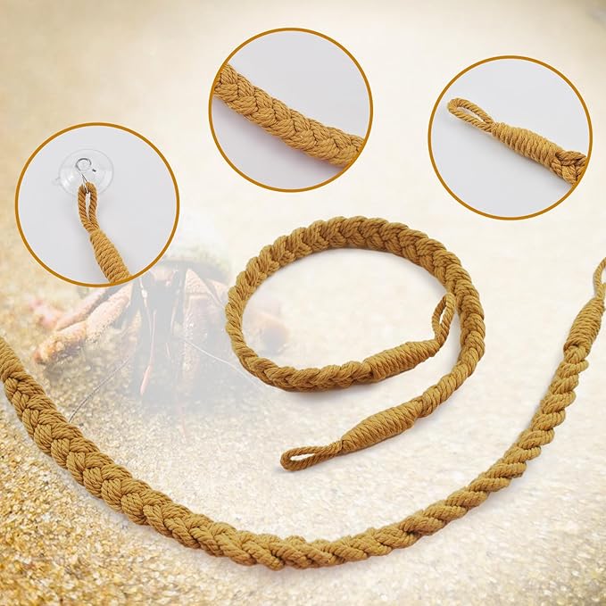 kathson 2 PCS 26 Inches Hermit Crab Climbing Toys,Reptile Vines Toy Hermit Crab Rope Ladder Bendable Hermit Crab Supplies Tank Terrarium Accessories for Hermit Crabs Lizards Leopard Geckos