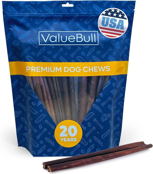 ValueBull USA Collagen Sticks for Dogs, 12 Inch Medium Chews, Natural Long-Lasting Dog Treats, 25 Count - Promotes Joint, Skin & Coat Health with Glucosamine and Chondroitin