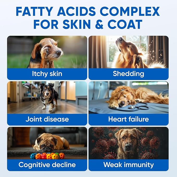 Chews for Dogs, Omega 3 Fish Oil - Dog Coat & Skin Supplement - USA Product - Itch Relief, Hot Spot Treatment - Salmon Oil for Dogs - 120 Soft Treats - Itching Skin Relief, Shedding, Hip & Joint