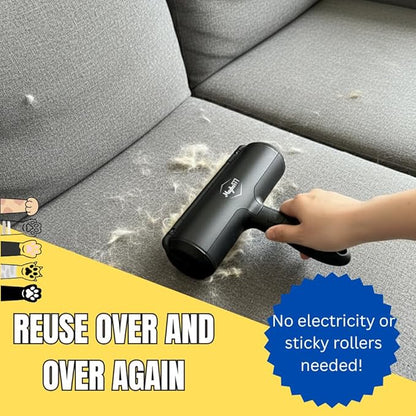 Pet Hair Remover Roller – Reusable Dog & Cat Hair Remover for Furniture, Couch, Bed, Carpet, Car Seats – Portable, Eco-Friendly Pet Hair Cleaner, No Sticky Sheets or Batteries Needed (Black)
