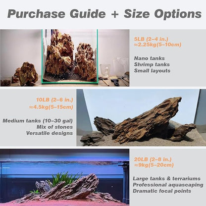 Natural Aquarium Rocks 5LB Dragon Stone Rock Decoration Aquascaping Stone for Aquariums Landscaping Model Fish Tanks Terrariums Vivariums-2-4 inches