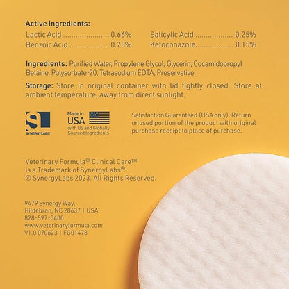 Veterinary Formula Clinical Care Ear Therapy Bundle with Cleaner Solution 8 Fl Oz + Cleaner Wipes 100 ct – Cat & Dog Ear Cleaner, Helps Soothe Itchiness and Clean The Ear Canal of Debris and Buildup