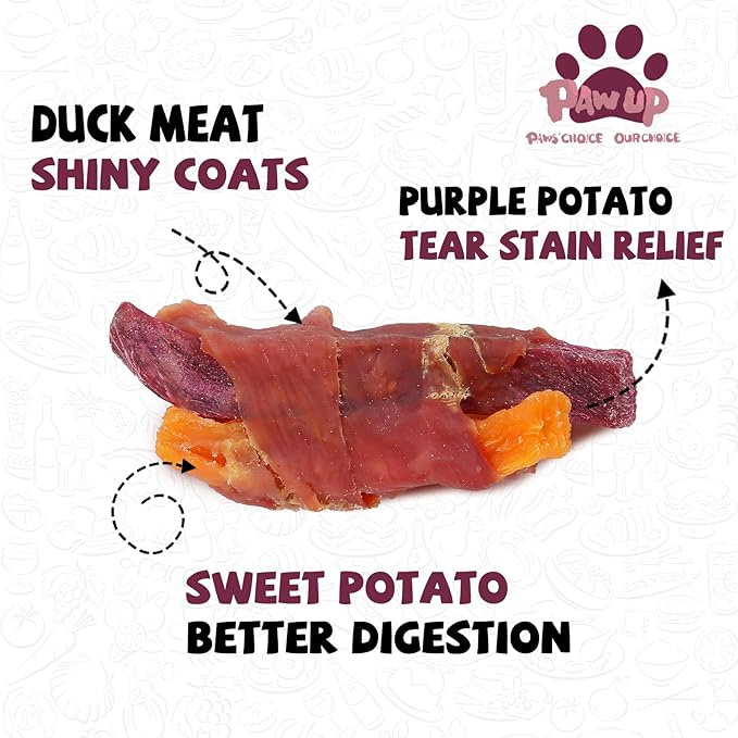 Duck & Sweet Potato Dog Treats, High Fiber Pet Treats for Medium Dogs, Healthy Chews Snacks, High in Protein, 12.5 oz