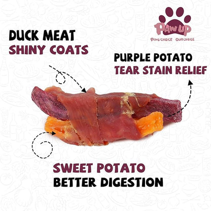Duck & Sweet Potato Dog Treats, High Fiber Pet Treats for Medium Dogs, Healthy Chews Snacks, High in Protein, 12.5 oz