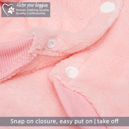 FabriCastle Dog Hoodie Sweater for Small Dogs Boy and Girl, Dog Clothes XS XXS Puppy Sweatshirt, Pet Outfit, Cat Clothing Super Soft Warm Snap On Closure (Pink, Medium)
