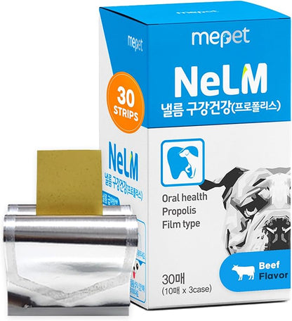 NeLM Supplements & Vitamins for Dogs - Mouth Dissolving Strips - Multivitamin, Eye, Hip & Joints, Gut, Dental Support - Pet Health Supplies - 30 Stips(Pack of 1) (30 Strips (Pack of 1), Dental Care)