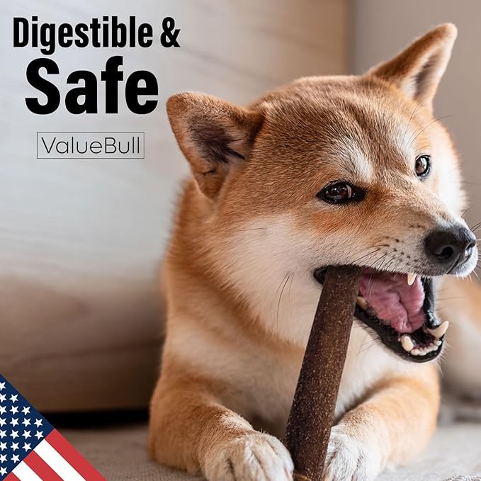 ValueBull USA Collagen Sticks for Dogs, 6 Inch Super Jumbo Chews, Natural Long-Lasting Dog Treats, 50 Count - Promotes Joint, Skin & Coat Health with Glucosamine and Chondroitin