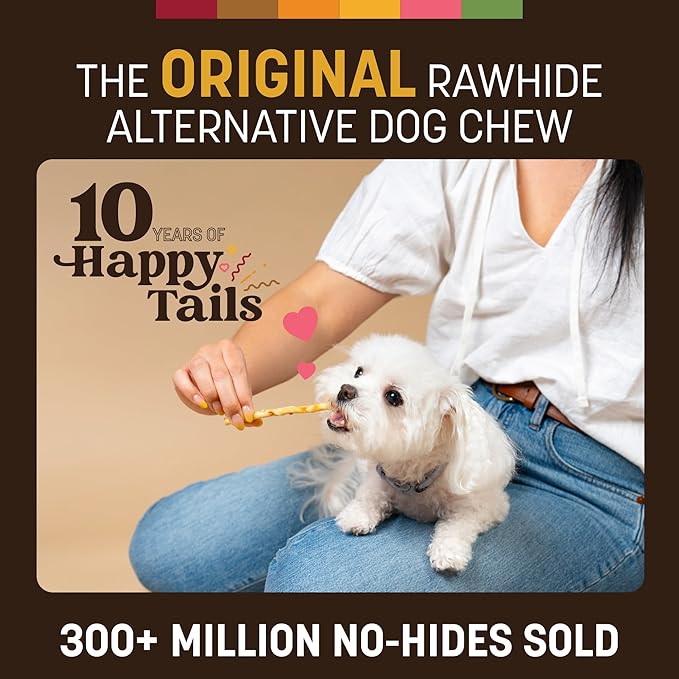 Earth Animal No-Hide Stix Peanut Butter Recipe Natural Rawhide Alternative Dog & Cat Chews - 20 Count Value Pack